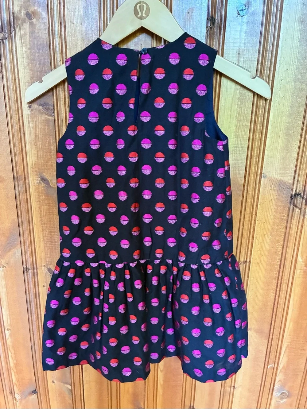 Gymboree Black Sleeveless Dress with Pink & Red Dot Print